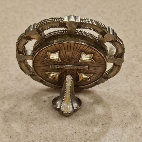 JAY STRONGWATER SCROLLED RIBBON BOW CRYSTAL JEWELED ENAMEL ROUND FRAME - Picture 3 of 8